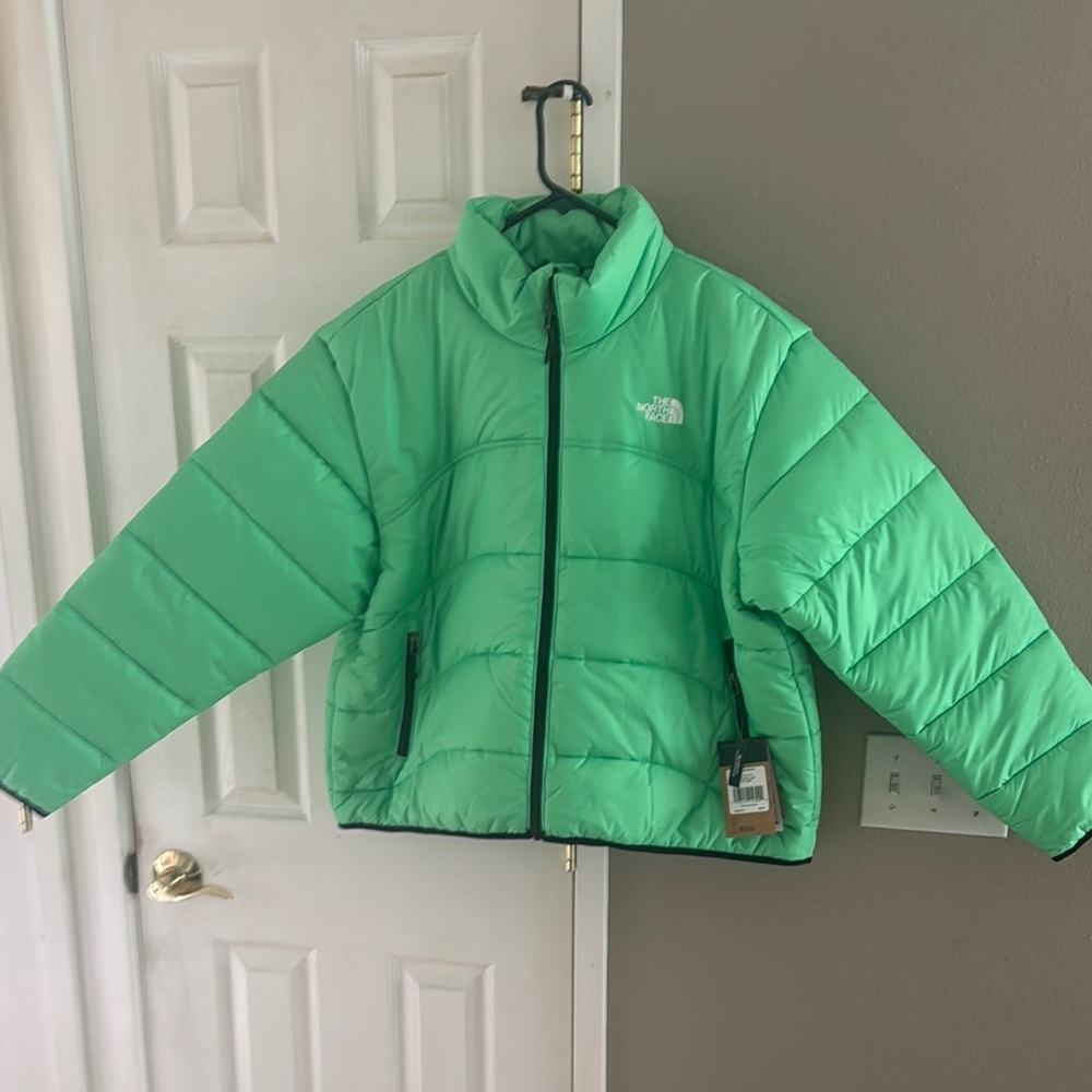 BNWT Women’s the north face puffer jacket green xxl RARE COLOR,  RELAXED FIT - Picture 3 of 7